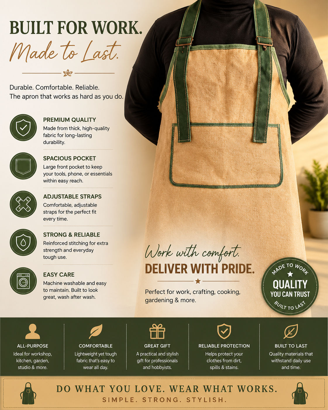 Sand Beige Artisan Apron